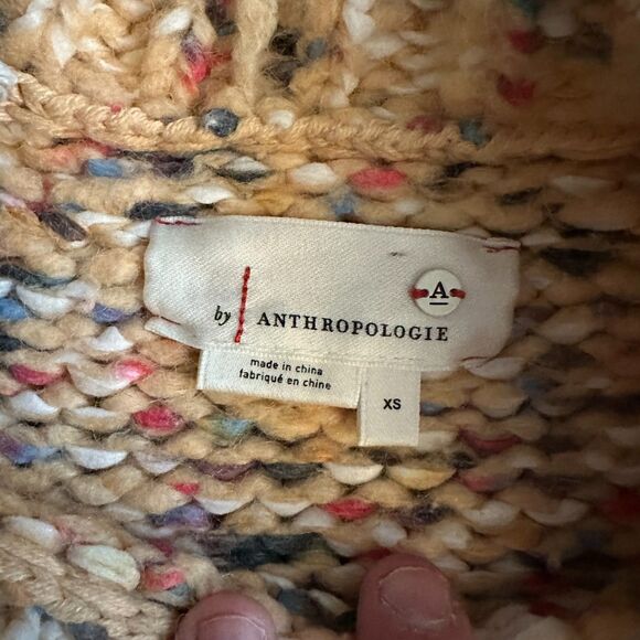 A by Anthropologie Pink Yellow Striped Chunky Oversized Boxy Sweater Size XS - Picture 3 of 7